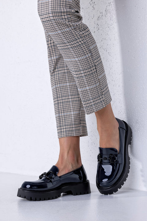 Chunky sole loafers with chain