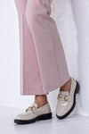 Chunky sole loafers with chain