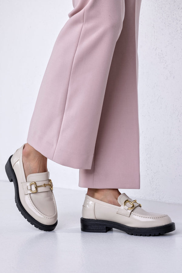 Chunky sole loafers with chain