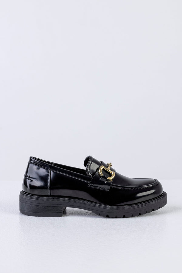 Chunky sole loafers with chain