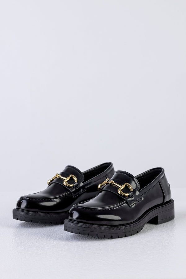 Chunky sole loafers with chain
