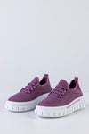 Knitted sneakers with laces