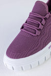 Knitted sneakers with laces