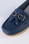 Leather moccasins with tassels