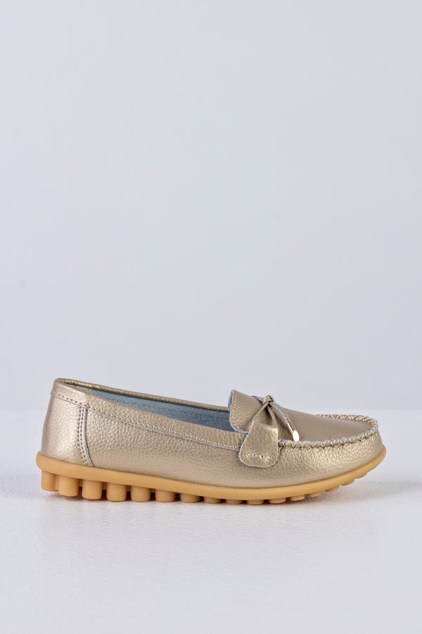 Mocassins en cuir avec ruban