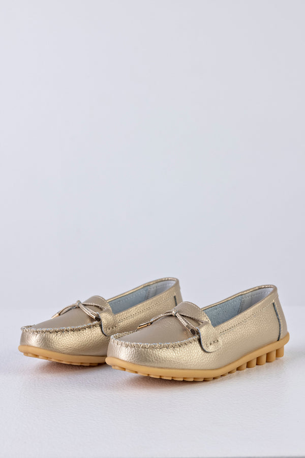 Mocassins en cuir avec ruban