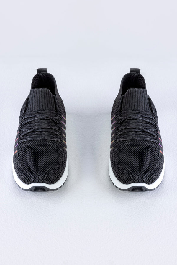 Knitted sneakers with laces