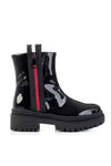 Boots with decorative zipper on side