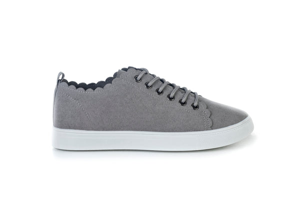 Lace-up, flat sole shoes