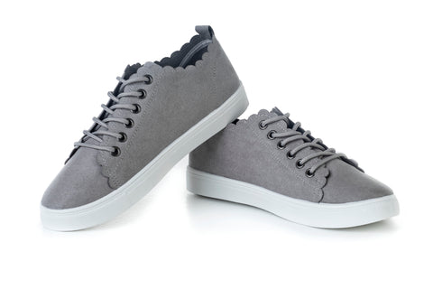 Lace-up, flat sole shoes