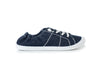 Lace-up, flat sole textile sneakers