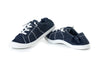 Lace-up, flat sole textile sneakers