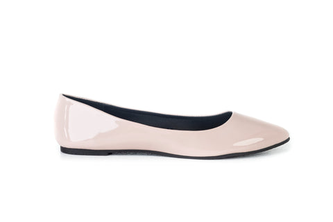 Pointed toe patent ballerinas