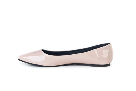 Pointed toe patent ballerinas