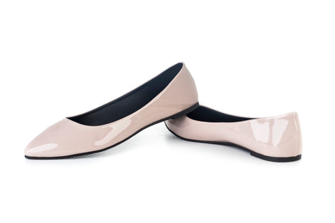 Pointed toe patent ballerinas