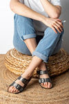 Sandales compensées à boucles