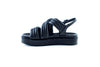Lether, puffy, flatforam sandals