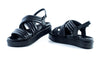 Lether, puffy, flatforam sandals