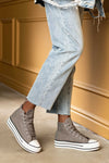 High top textile sneakers