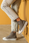 High top textile sneakers