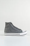 High top textile sneakers