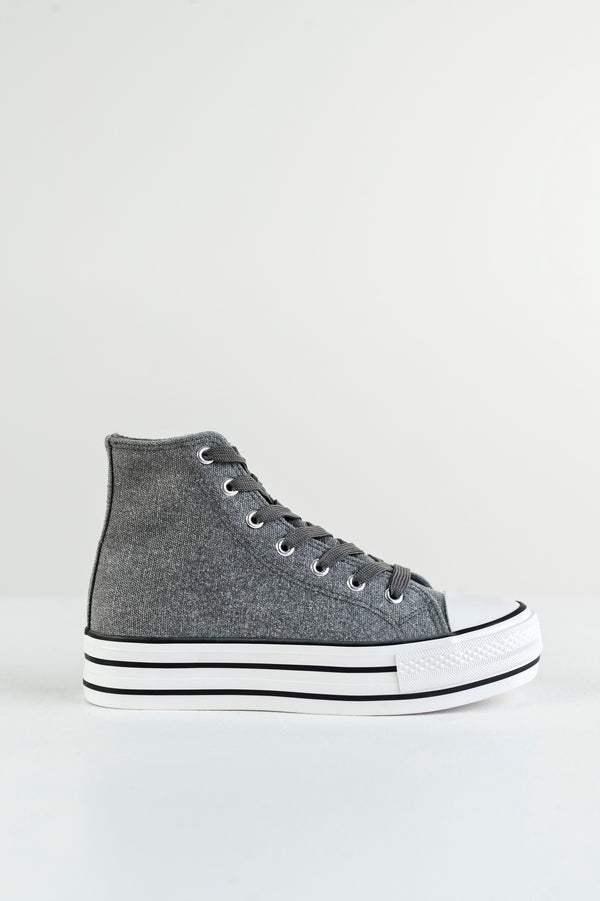 High top textile sneakers