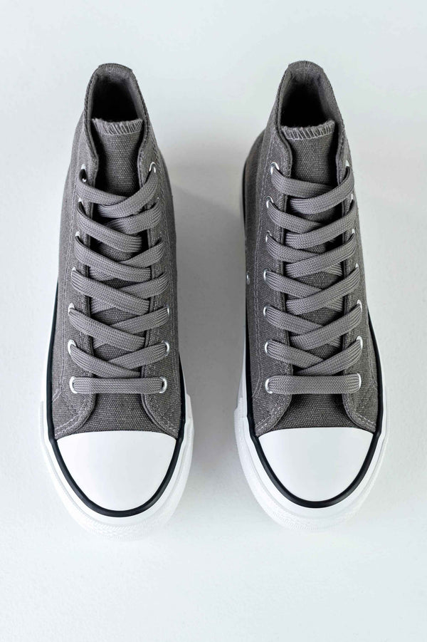 High top textile sneakers