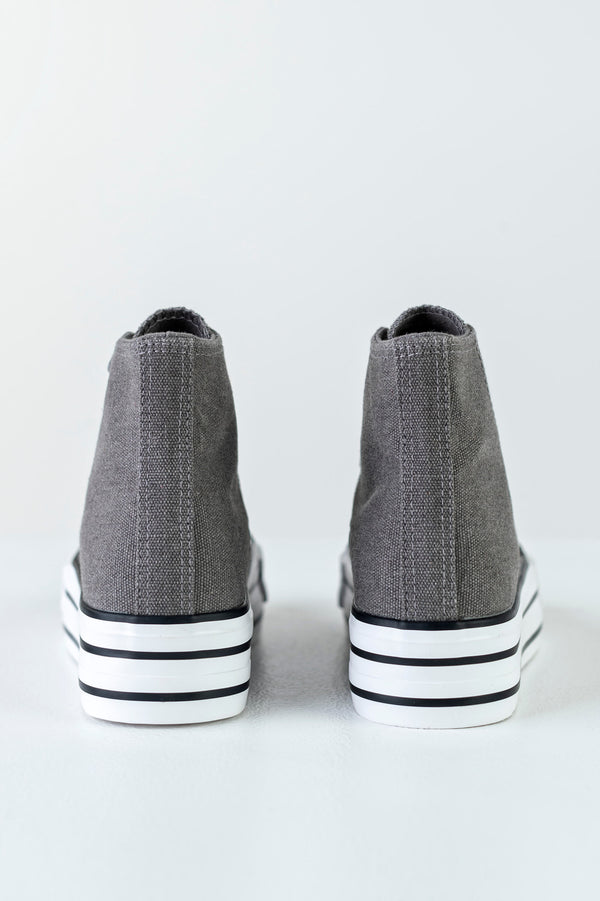 High top textile sneakers