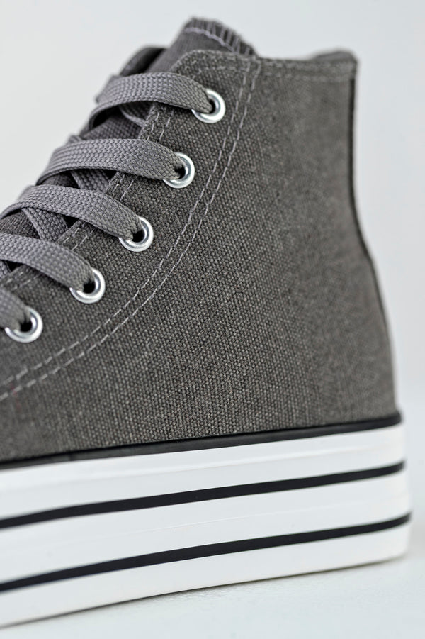 High top textile sneakers