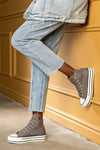 High top textile sneakers