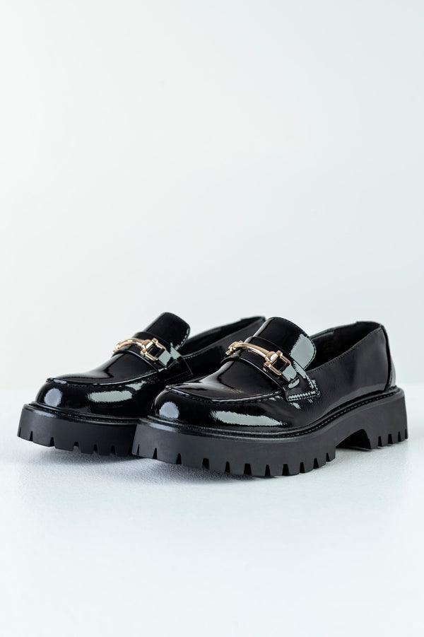 Chunky sole loafers with buckle