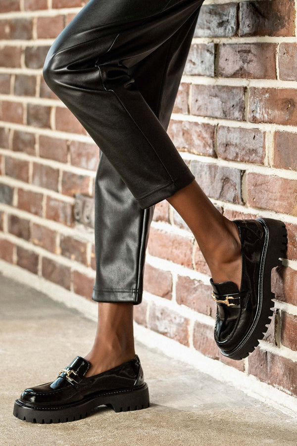 Chunky sole loafers with buckle