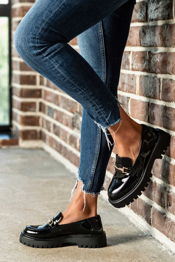 Chunky sole loafers with buckle