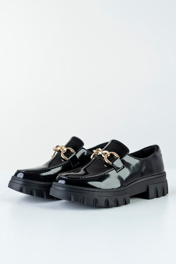 Chunky sole loafers with chain