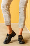 Chunky sole loafers with chain
