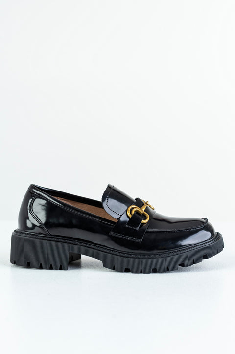 Chunky sole loafers with buckle