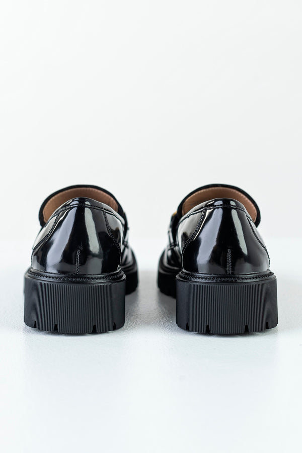 Chunky sole loafers with buckle