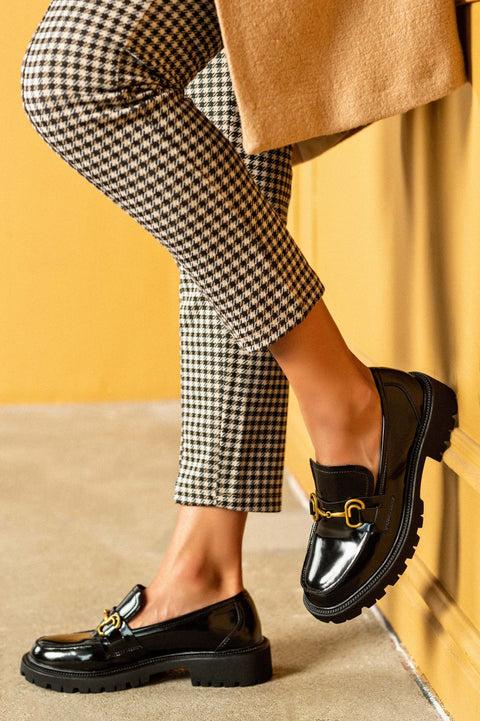 Chunky sole loafers with buckle