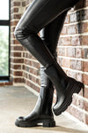 Chunky sole boots with elatic at sides