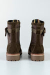Leather lace-up boots with buckle