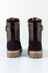 Leather lace-up boots with buckle