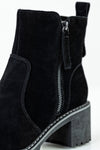 Leather boots with decorative zipper on side