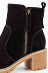 Leather boots with decorative zipper on side