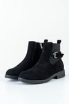 Leather boots with buckle