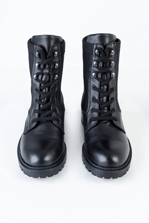 Leather lace-up boots