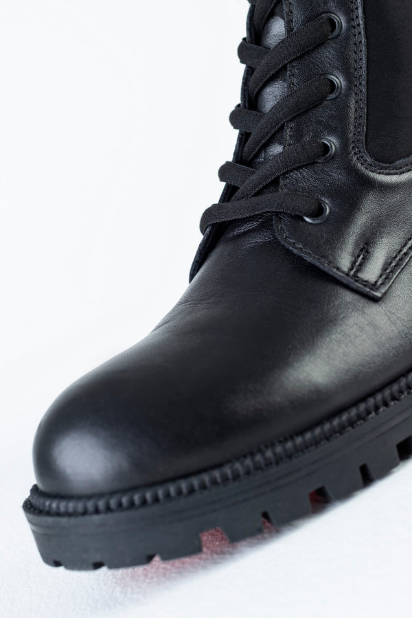 Leather lace-up boots
