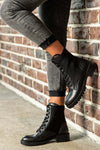 Leather lace-up boots