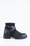 Boots with strap deccoration