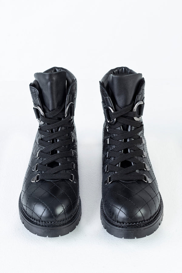 Leather lace-up boots