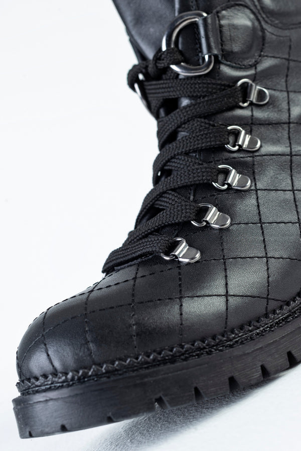 Leather lace-up boots